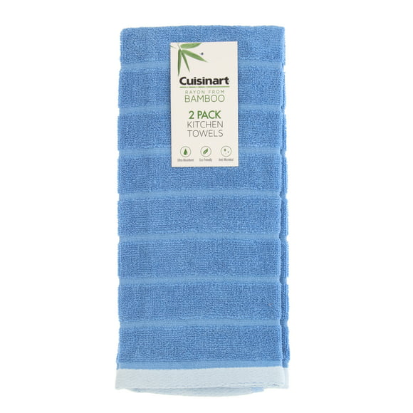 2-Pack Green ECO-EOC Cotton Kitchen Towel Set FBA_E-CT-BP Bamboo Print 